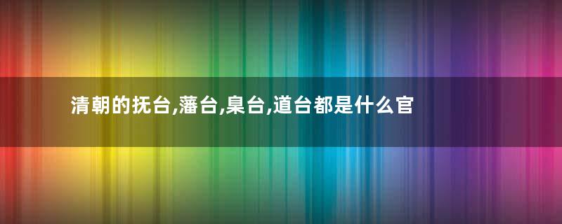 清朝的抚台,藩台,臬台,道台都是什么官 哪个台的官最大